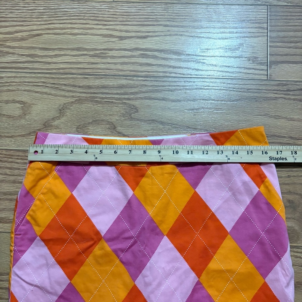Loudmouth Ladies Golf Pink Orange Argyle Diamond Skirt 6 - Picture 4 of 7
